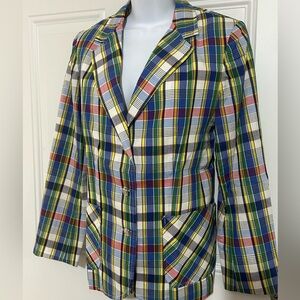 Multicolor Plaid Women's Blazer
